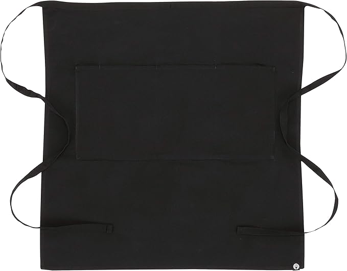 Chef Works Reversible Waiter Apron with Pockets, Black, One Size