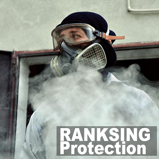 RANKSING Respirator Mask with Filters and Safety Glasses to Against Dust Gases while Painting Spraying