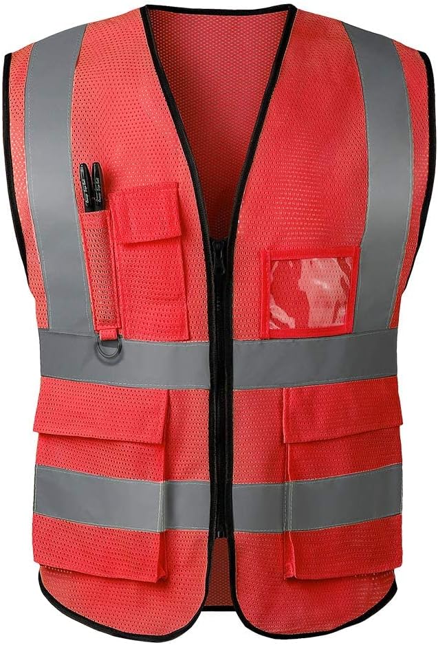 Tydon Guardian Reflective Safety Vest for Women Men High Visibility Security With Pocket Zipper Front Meet ANSI/ISEA Standard
