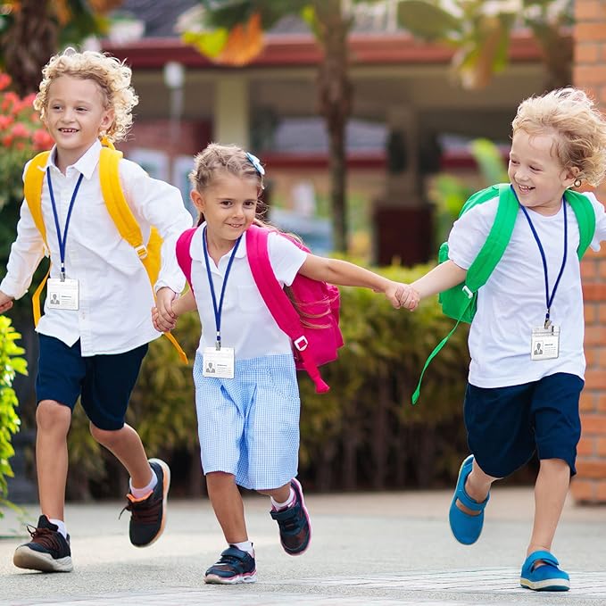 Hoolerry 300 Pcs Lanyards Clips Bulk for ID Name Badge Holder Lanyards Flat with Swivel Hook for Office School(Blue)