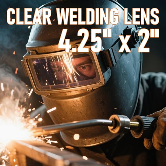 20Pcs - 4.25" x 2" - Universal Welding Helmet Clear Lens - Replacement Welding Helmet Lens