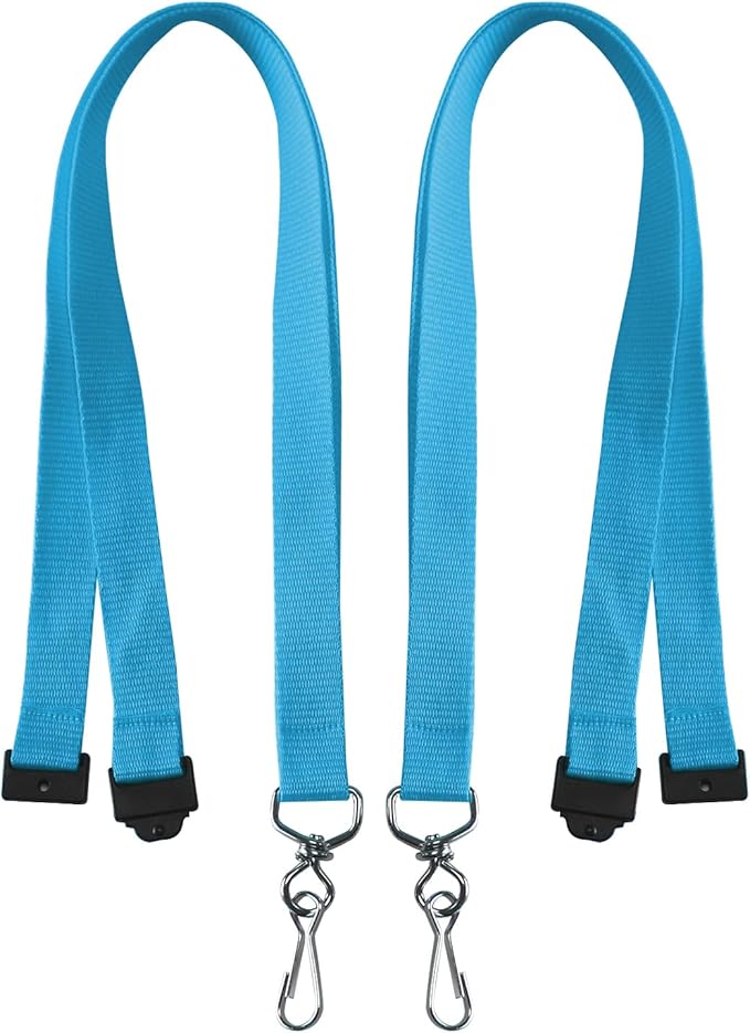 33 Pcs Breakaway Lanyards with Swivel J Hook Premium Bulk Flat Safety Lanyards for ID Badges, Schools, Students, Coaches, Festivals, Volunteers and Team Activities (Light Blue)