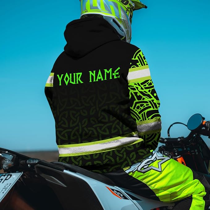 Matedecor Skull High Visibility Shirt Men Reflective Safety Shirts US Flag Custom Name Workwear, Runners, Walkers, Patriotic