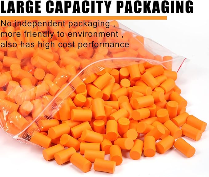 800 Pair Foam Ear Plugs Bulk for Sleeping Noise Cancelling 32db Disposable Comfortable Soft Ear Plugs Hearing Protection Quiet Sleep for Sleeping Snoring Shooting Music Concert