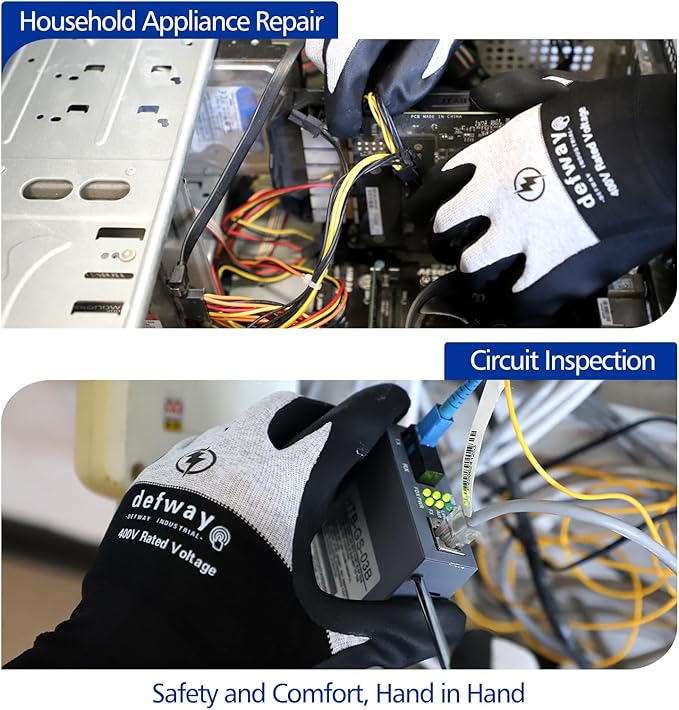 defway Insulated Work Gloves 1000V High Voltage Resistant Electrician Gloves Waterproof Work Gloves Rubber Non Slip Design