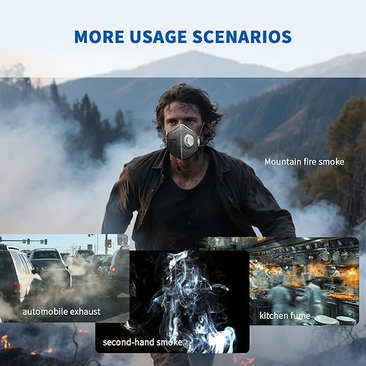 P95 Particulate Respirator, 10 Pack, Carbon Layer For Odor Reduction, Features Exhalation Valve, NIOSH-APPROVED, Advanced Filter Media For Easy Breathing, Comfortable