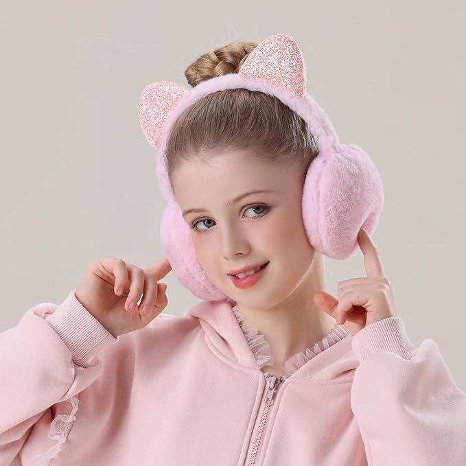 XIAOHAWANG Winter Earmuffs for Kids Girl Warm Ear Muffs Baby Boy Plush Padded Ear Warmer