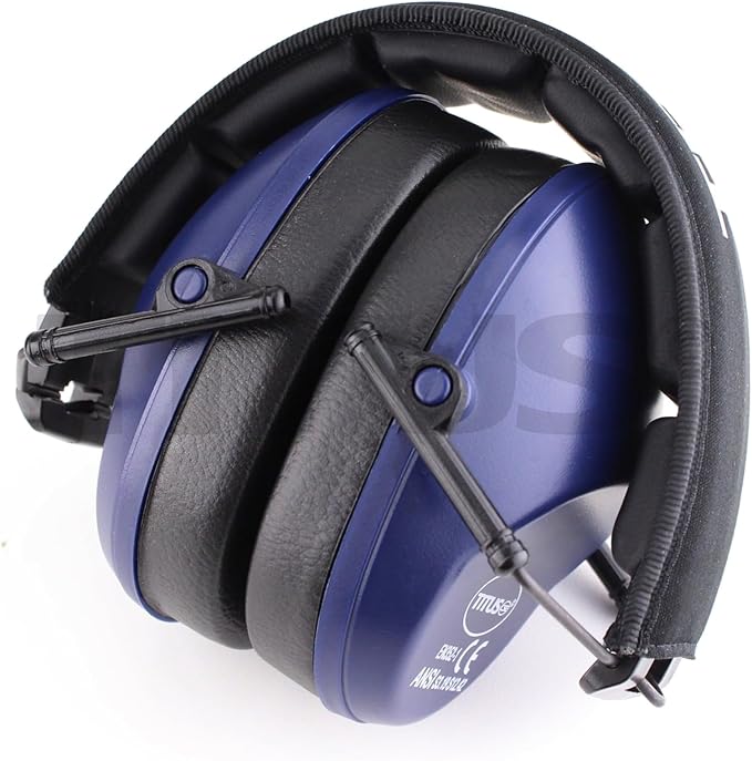 TITUS 2-Series Premium Low Profile Earmuffs, ANSI Rated, High NRR Noise Reduction, Durable Sport Band, Hearing Protection PPE