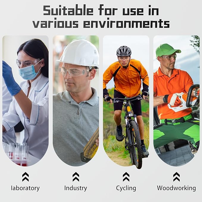 Clear Safety Glasses Bulk of 12,ANSI Z87.1 Impact Resistant Lens Eye Protection for Lab,Construction