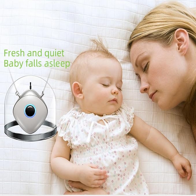 Personal Air Purifier, Chartreey Wearable Air Purifier Necklace, True 120 Million/cm³ High-Speed Negative Ion Generator Eliminates Dust, Pollen, Smoke, Maintenance Free(Pearl White)