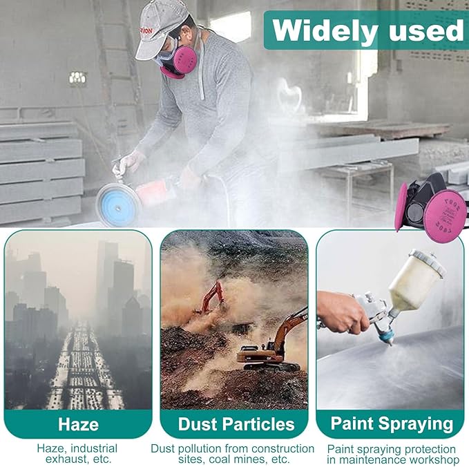 Reusable Respirator Mask with Activated carbon filter cottons for Gas, Organic Vapors