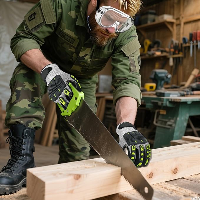 Cut Resistant Gloves & Safety Glasses for Men with Ear Plugs - Personal Work Set