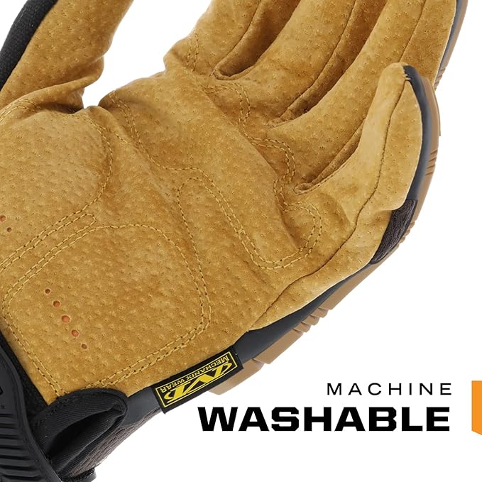 Mechanix Wear M-Pact Leather Gloves - Leather Impact-Resistant Work Gloves for Hand Support - Breathable Design - Shock Absorbing - Machine Washable - Brown/Black - XX-Large