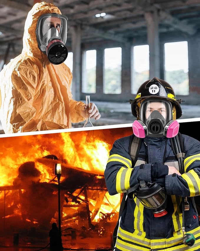 Gas Masks Survival Nuclear and Chemical, Full Face Gas Mask with 40mm Activated Carbon Filter & 60921 Filter, 6800 Respirator Mask for Gases, Vapors, Dust, Chemicals