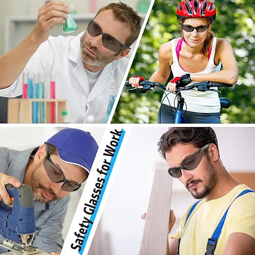 Tinted Safety Glasses Bulk of 10 ANSI Z87.1 Protective Eyewear Scratch-Resistant for Work, Lab, Construction