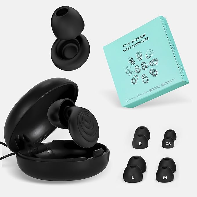 Ear Plugs for Sleeping Noise Reduction, Reuseable High Fidelity Earplugs, Motorcycle Ear Plugs Wind Noise Concerts, Focus, Travel, Work, High Fidelity – 8 Eartips – Flexible Soft-Touch Black