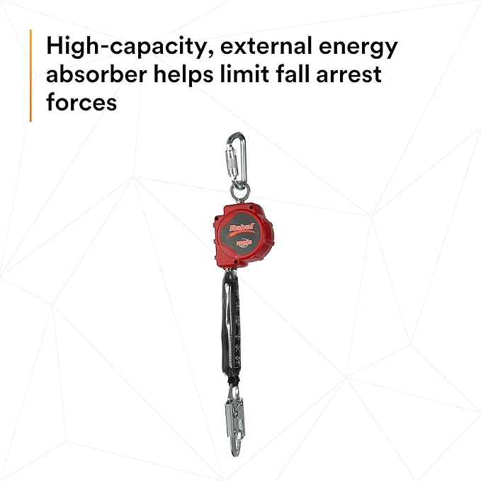 3M - 3100425 PROTECTA Rebel 11' Polyester Web Self-Retracting Lifeline, Black/Red