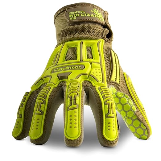 HexArmor Cut and Puncture Resistant Impact Protection Work Gloves | Rig Lizard® Series 2030X | Small