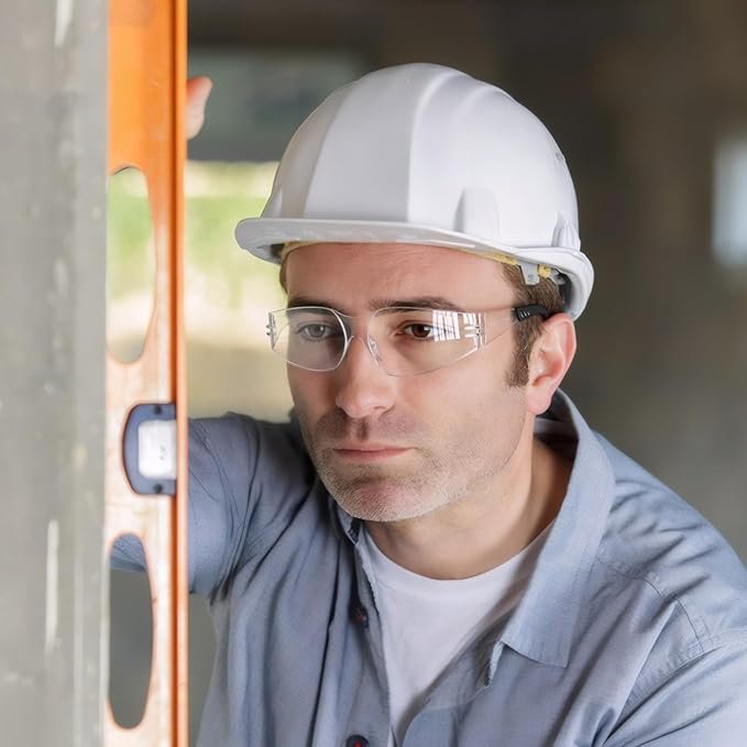 Safety Glasses Bulk ANSI Z87.1, Wrap Around Resistant Scratch Eye Protective Eyewear for Men Women Work Lab