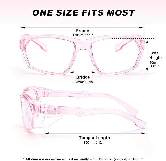 ProtectX Classic Safety Glasses, Anti-Fog Scratch Resistant Lenses, Protective Eyewear for Work, Indoor/Outdoor, ANSI Z87.1