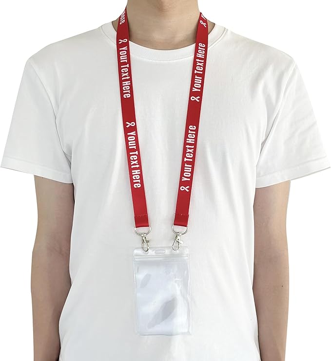 Custom Double Hook Lanyards Personalized 30-5000PCS with Text/Logo/Color, Customizable 2 Neck Straps Bulk with Safety Breakaway Clasp for Women Men Cruise Event, Business ID Badges Holder