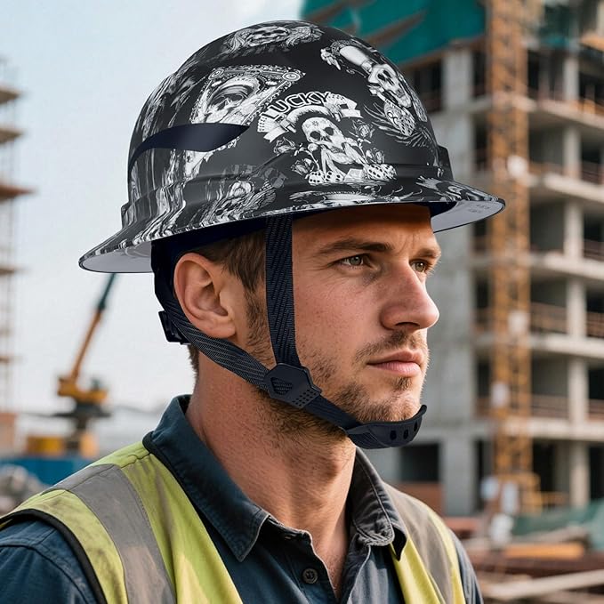 Full Brim Hard Hats ANSI/ISEA Z89.1 Type I Class E Certified 6-Point Suspension Lightweight Vented Adjustable Safety Helmet for Construction Industrial