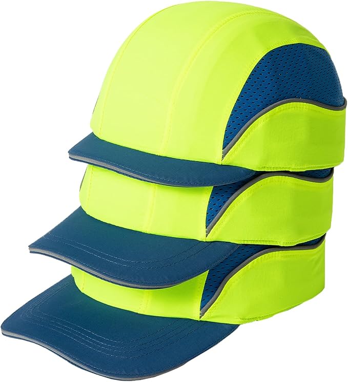 TIHEEN Unisex Safety Bump Cap, Baseball Hat Style with Reflective Stripes Lightweight and Breathable Hard Hat Head Protection Cap