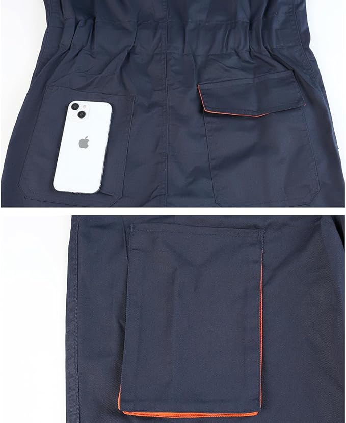 Men's Coveralls Mechanic Work Jumpsuit Multi Pockets Overalls Long Sleeve Workwear Coverall