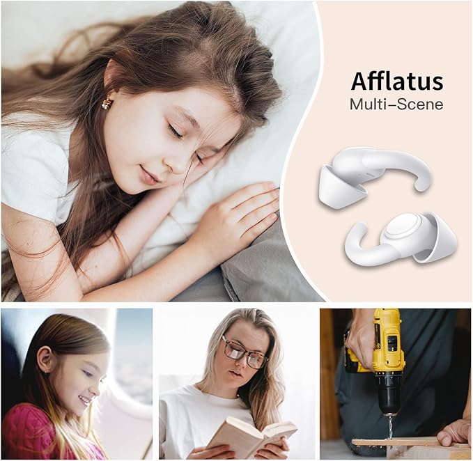 Afflatus Kids Ear Plugs for Sleeping and Small Ear Canls, Age 10-17, Comfort Earplugs for Small Ears, Sleep, Noise Reduction, Concerts, Reusable, Washable (Size S, Pairs*2)