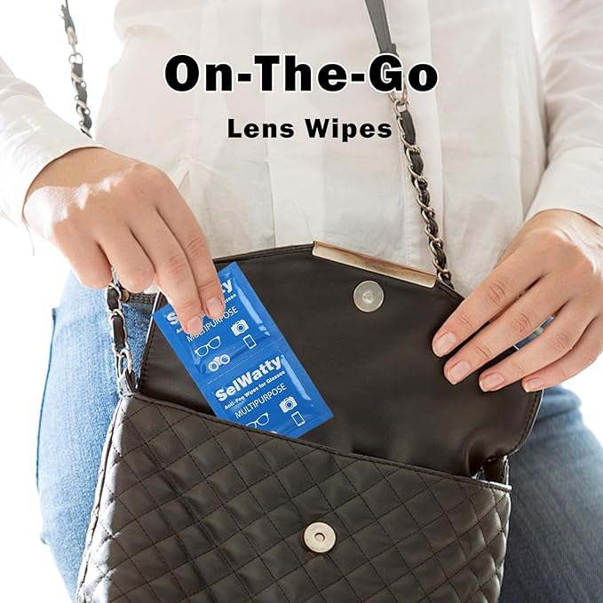 Lens Wipes for Eyeglasses,110 Pack Lens Cleaning Wipes,Individually Wrapped Pre-Moistened Eyeglass Wet Towel,Sracth-Free Streak-Free Eyeglasses Cleaning for Sunglasses, Goggles & Camera Lens