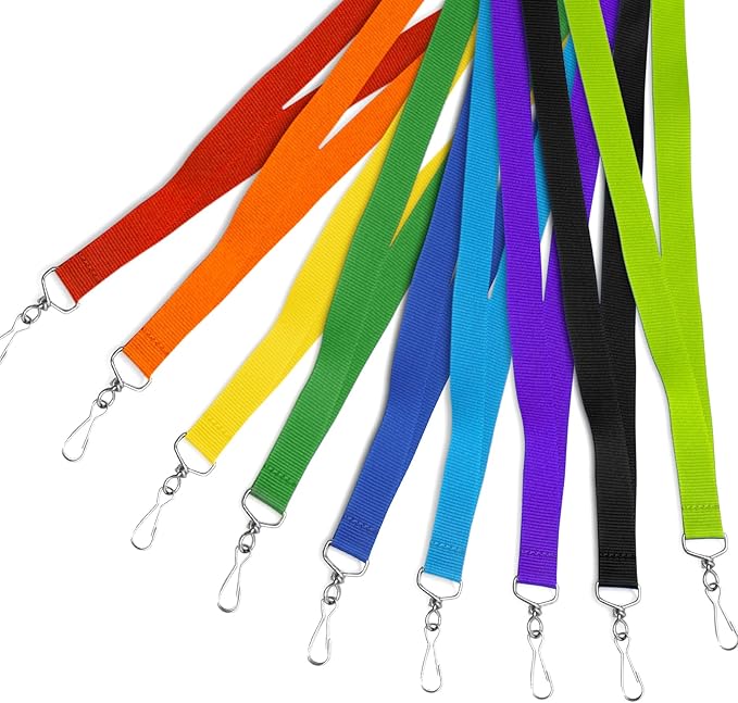 24-Pack Breakaway Lanyards, Polyester Neck Straps for ID Cards, Keys, Office, School & Events