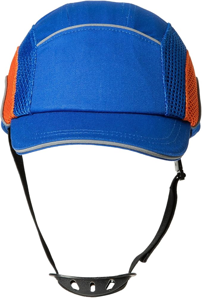 Lightweight Safety Bump Cap - Breathable Baseball Style Protective Hat with Reflective Stripes