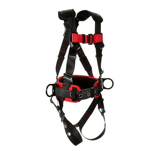 3M Personal Protective Equipment Construction Style Positioning Harness 1161310, Black, X-Large, 1 Ea/Case