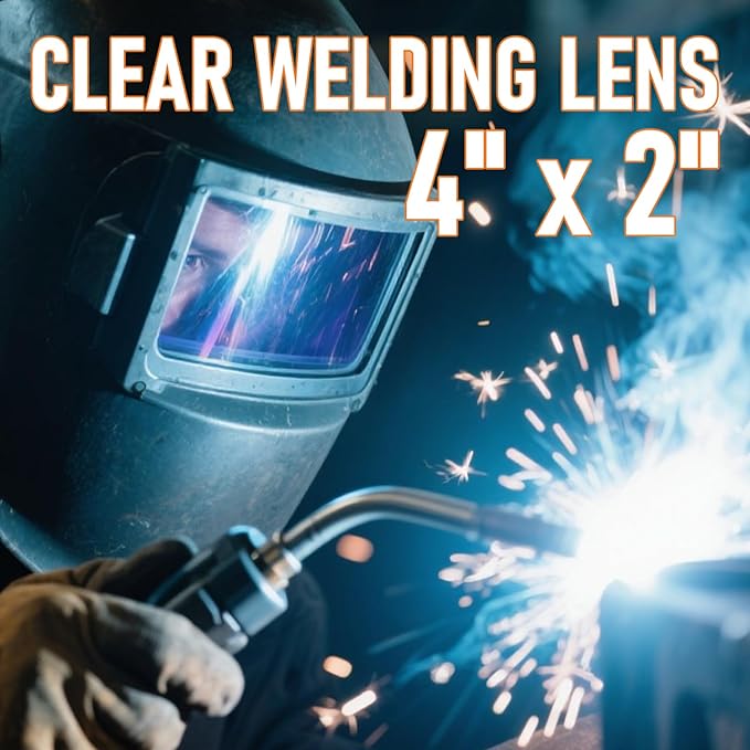 20Pcs - 2" x 4" - Universal Welding Helmet Clear Lens - Replacement Welding Helmet Lens