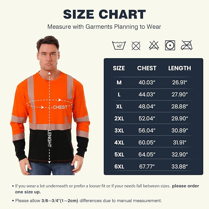 SKSAFETY FR Shirts for Men Long Sleeve, Welding Shirt 6oz Lightweight High Vis Fire Resistant Flame Retardant Shirt CAT2