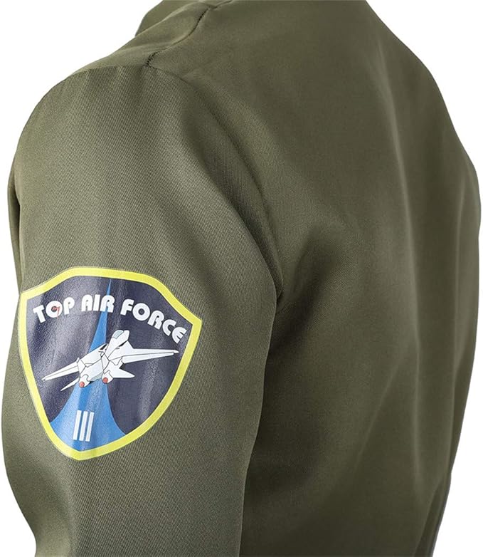 Men's Adult Astronaut Spaceman Costume Coverall Pilot Air Force Flight Jumpsuit Dress Up Party