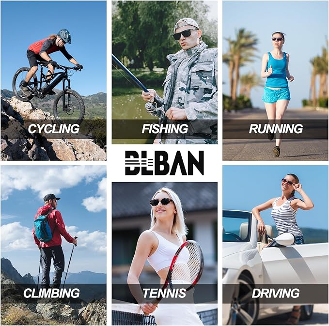 Polarized Sports Sunglasses for Men Women, Ideal for Fishing Running Driving Wrap Around Sunglasses, UV400 Protection