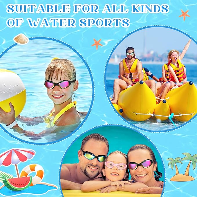 Xuhal 12 Pack Swim Goggles for Adult Anti Fog Swimming Glasses Leak Proof Swim with 12 Waterproof Nose Clips