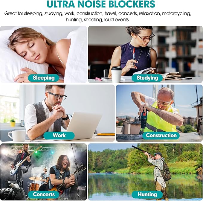 Black Foam Ear Plugs 100 Pairs (200 Count) - 33dB NRR Industrial Strength, Discreet & Durable Noise Protection for Work, Construction, Shooting, Loud Events