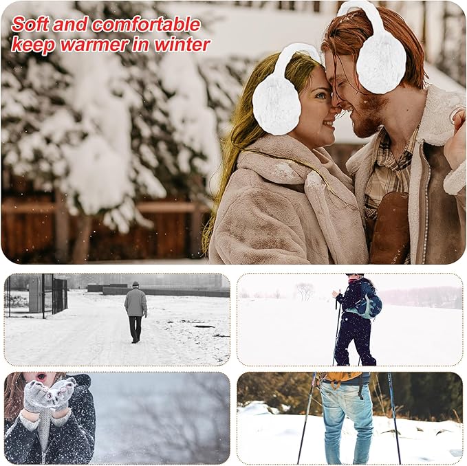 1 Pcs Headband Winter, Ear Muffs for Women & Men, Foldable Fluffy Earmuffs with Headband, Headband Winter