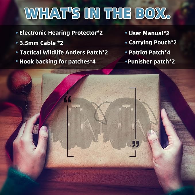PROHEAR 2 Pack Electronic Ear Protection for Shooting with 4X Sound Amplification, Gun Range Hearing Protection Muffs, NRR 23dB Noise Reduction Headphones for Hunting, Black and Black