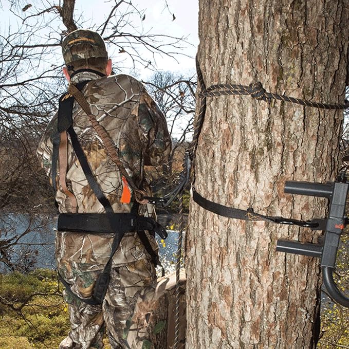 MUDDY Safeguard Youth Combo Safeguard Harness, Lineman's Rope, Tree Strap, Suspension Relief Strap, & Carabiner Super Light Easy-to-Use 360-degree Movement Outdoor Hunting Tree Climbing Gear