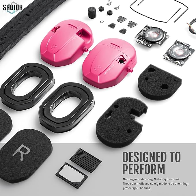 Savior Equipment Apollo Electronic Earmuffs For Shooting w/Gel Ear Pads, 24dB NRR, Noise Cancelling Ear Protection Headset