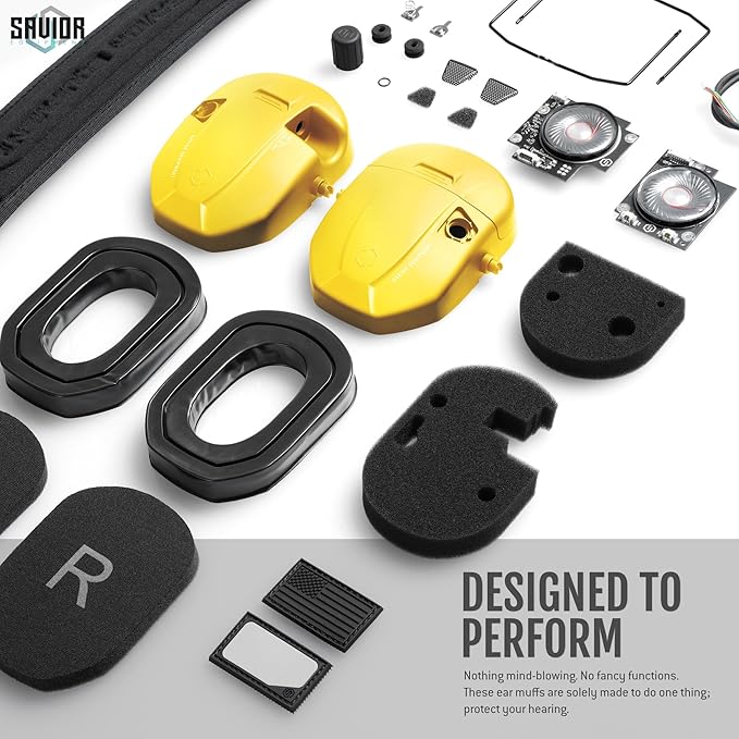 Savior Equipment Apollo Electronic Earmuffs For Shooting w/Gel Ear Pads, 24dB NRR, Noise Cancelling Ear Protection Headset