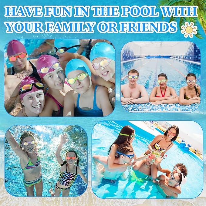 Konohan 24 Pack Swim Goggles Bulk for Kids adult Pool Goggles Anti Fog Silicone No Leak Swimming Glasses for Men Women Youth