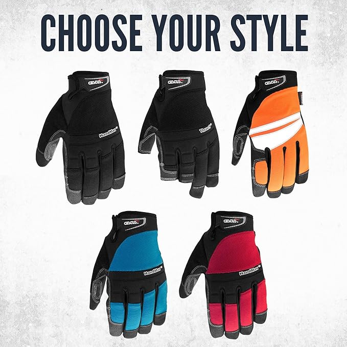 Cestus HandMax Series, Heavy Duty Work Gloves Men, High Abrasion Resistance for Construction, Roofing, HVAC, Framing