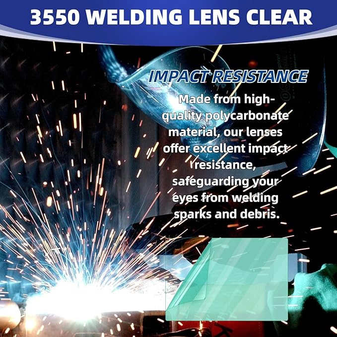 3350 Welding Helmet Hood Replacement Clear Lens Cover Outside optical grade Welding Helmet Cover Lens 20Pcs 4.5" x 5.25" for Solar Auto Darkening Welding Helmet