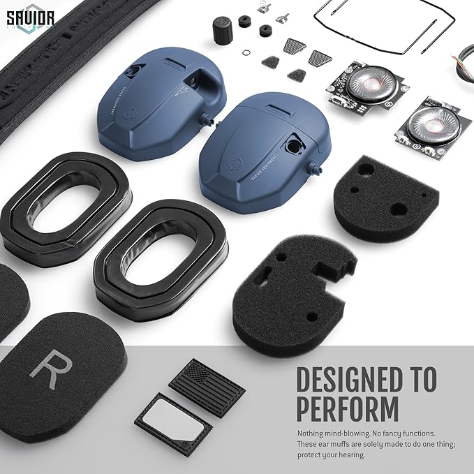Savior Equipment Apollo Electronic Earmuffs For Shooting w/Gel Ear Pads, 24dB NRR, Noise Cancelling Ear Protection Headset