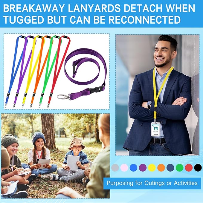 Windyun Break Away Lanyards for ID Badges and Keys Neck Strap with Quick Release Buckle Name Tag Detachable Lanyards