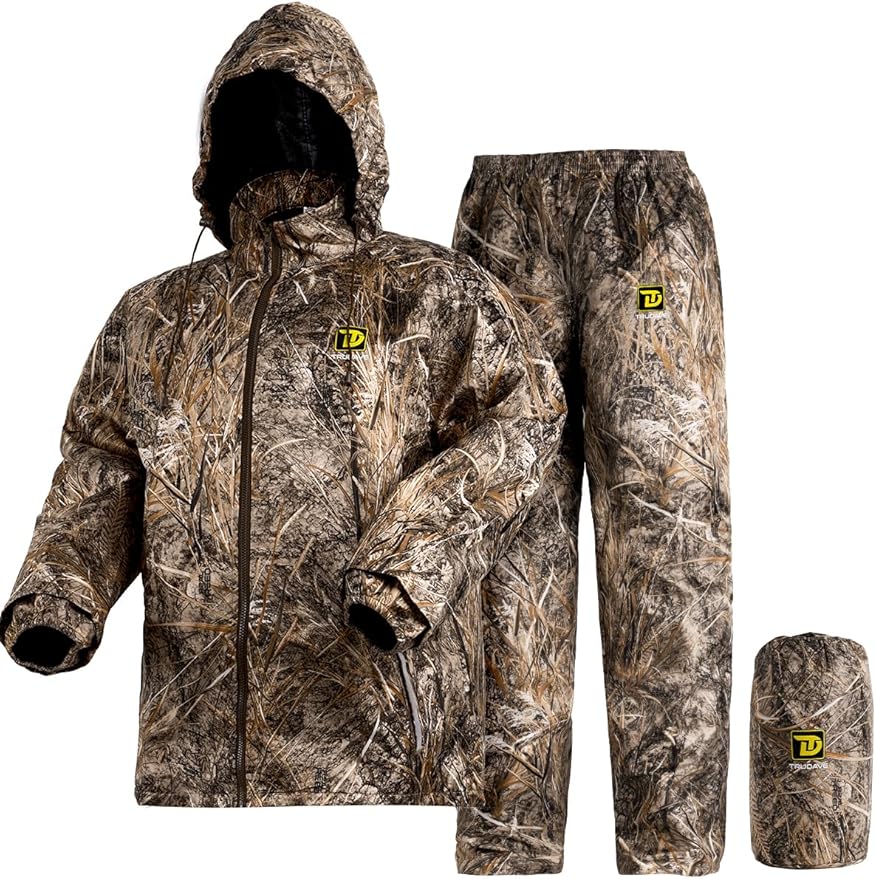 Rain Suit, Waterproof Rain Suits for Men, 2 Pieces Breathable & Windproof Rainwear